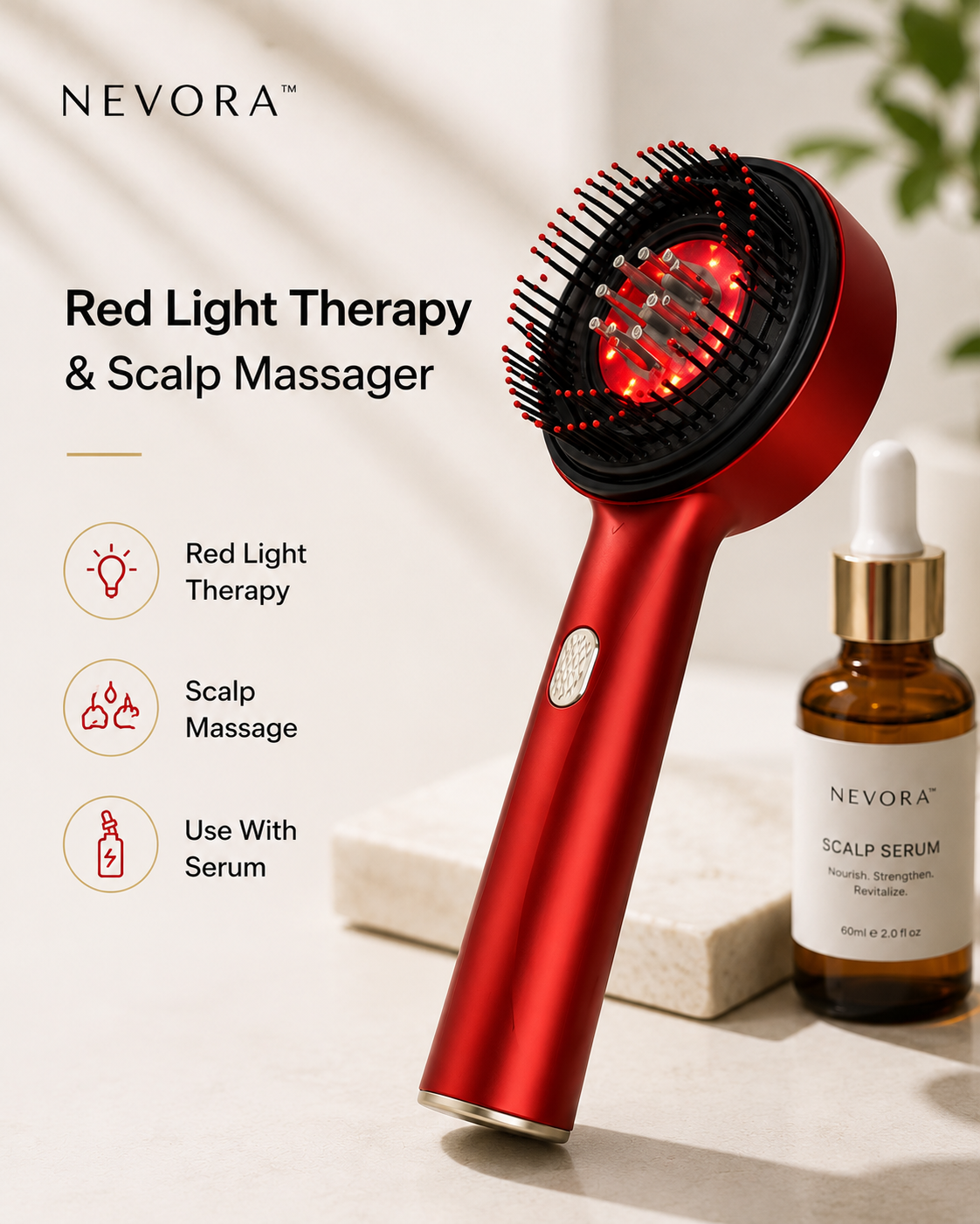 Nevora™ Red Light Scalp Massager