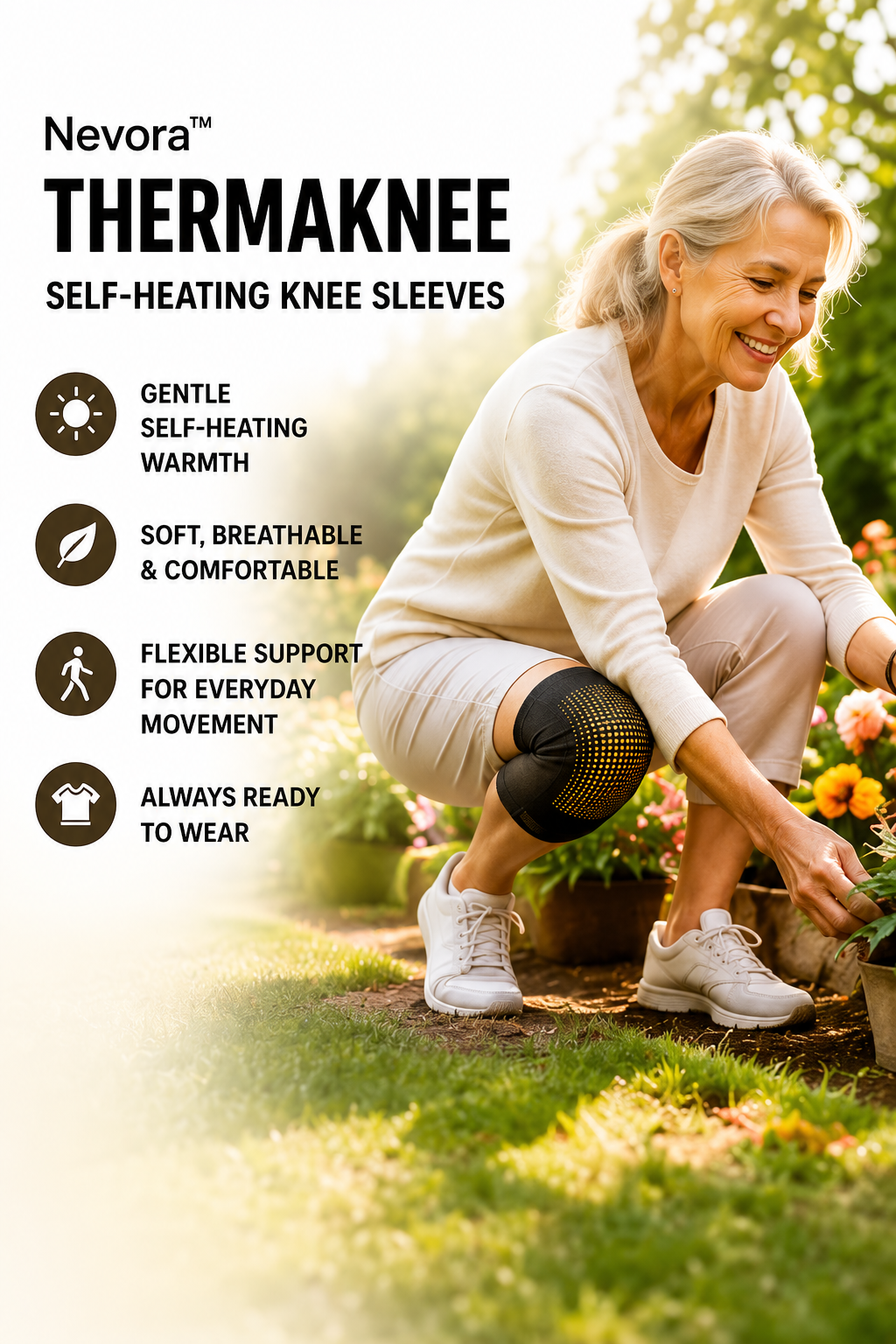 Nevora™ ThermaKnee Self-Heating Knee Sleeves